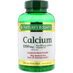 Кальций плюс витамин Д3, Calcium Vitamin D3, Nature's Bounty, 1200 мг/1000 МЕ (25 мкг), 120 капсул (Default)