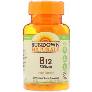 Витамин В12, Sundown Naturals, 500 мкг, 200 табл. (Default)