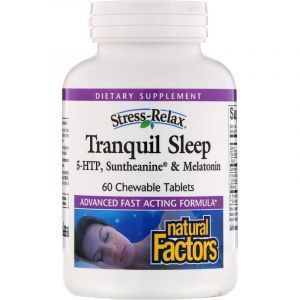 Здоровый сон, Tranquil Sleep, Natural Factors, 60 жевательных таблеток (Default)