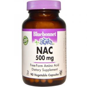 N-ацетилцистеин, NAC, Bluebonnet Nutrition, 500 мг, 90 капcул (Default)