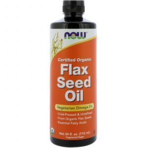 Льняное масло, Flax Seed Oil, Now Foods, органическое, сертифицированное, 710 мл