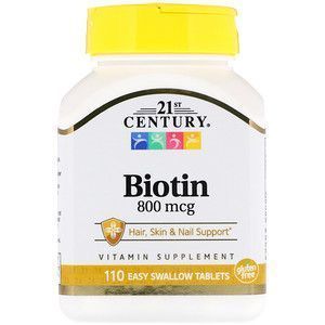 Біотин, Biotin, 21st Century, 800 мкг, 110 таблеток