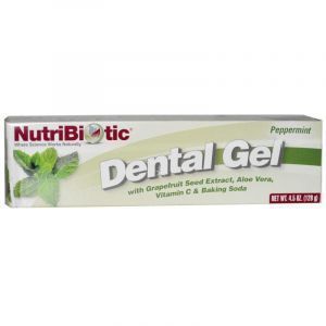 Зубной гель, Dental Gel, NutriBiotic, перечная мята, 128 г 