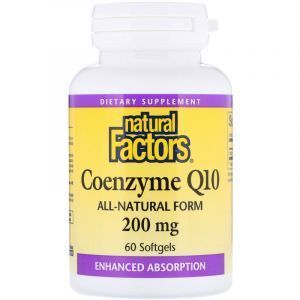 Коэнзим Q10 (Coenzyme Q10), Natural Factors, 200 мг, 60 капсул (Default)