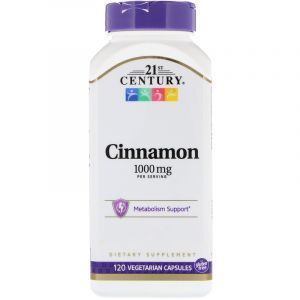 Корица, Cinnamon, 21st Century, 500 мг, 120 кап. (Default)