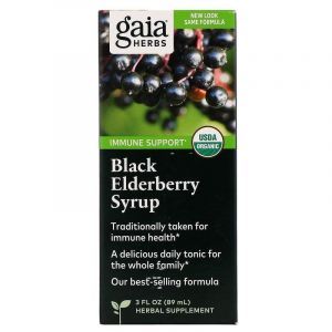 Сироп бузины, Black Elderberry Syrup, Gaia Herbs, 89 мл