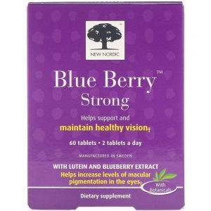 Черника, экстракт, Blue Berry Strong, New Nordic US Inc, 60 таблеток
