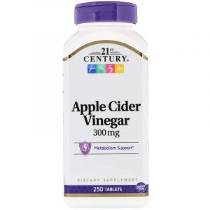 Яблочный уксус сидровый, Apple Cider Vinegar, 21st Century, 300 мг, 250таб. (Default)