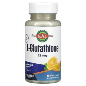 Глутатион со вкусом апельсина, L-Glutathione, KAL, 25 мг, 90 таблеток