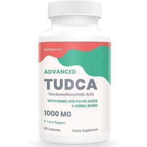 Таурурсодезоксихолевая кислота, TUDCA, KoNefancy, поддержка печени, с гуминовыми и фульвокислотами, смесью трав, 1000 мг, 60 капсул
