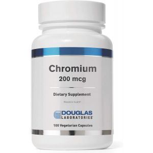 Хром, Chromium, поддержка здорового метаболизма, Douglas Laboratories, 200 мкг., 100 капсул