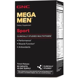  Мультивитамины для мужчин, Mega Men Sport, GNC, производительность, мышечная функция, антиоксиданты, 90 каплет
