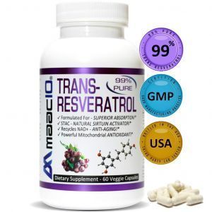 Транс-ресвератрол, 99% Pure Trans-Resveratrol, MAAC10, 500 мг, 60 вегетарианских капсул