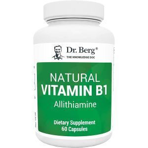 Витамин B1, Natural Vitamin B1, Dr. Berg's, натуральный, аллитиамин, 60 капсул