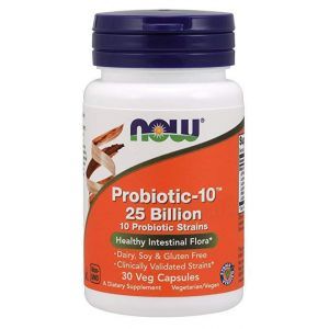 Пробиотик-10, Probiotic-10 25 Billion, Now Foods, 25 млрд КОЕ, 30 капсул
