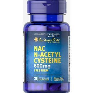 Ацетилцистеин, N-Acetyl Cysteine (NAC), Puritan's Pride, 600 мг, 30 капсул