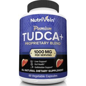 Таурурсодезоксихолевая кислота, TUDCA+, Nutrivein, поддержка печени, 1000 мг, 60 вегетарианских капсул
