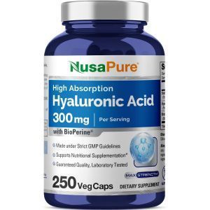Гиалуроновая кислота, Hyaluronic Acid, NusaPure, 200 мг, 180 вегетарианских капсул