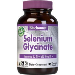 Селен (Selenium Glycinate), Bluebonnet Nutrition, 90 растительных капсул