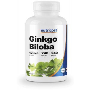 Гинкго Билоба, экстракт, Ginkgo Biloba, Nutricost, 120 мг, 240 капсул