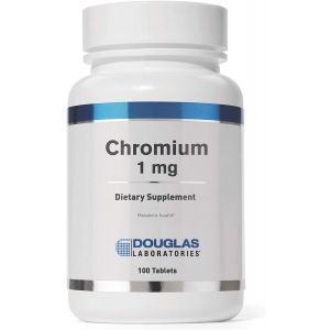 Хром, Chromium, поддерживает здоровый метаболизм и действие инсулина, Douglas Laboratories, 1 мг., 100 таблеток