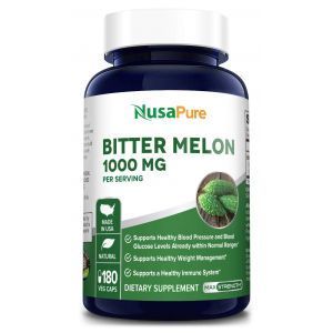 Экстракт горькой дыни, Bitter Melon, NusaPure, 1000 мг, 180 вегетарианских капсул