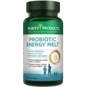 Поддержка энергии + пробиотики, Probiotic Energy Melt, Purity Products, вкус ягод, 30 растворяющихся таблеток
