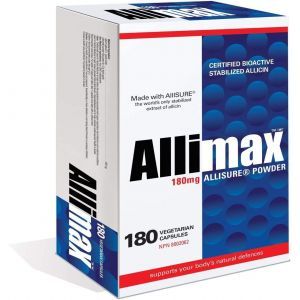 Аллицин в порошке, Allisure, Allimax, биоактивный стабилизированный, 180 мг, 180 вегетарианских капсул
