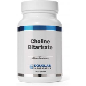 Битартрат холина, Choline Bitartrate, поддерживает печень, память и настроение, Douglas Laboratories, 100 капсул