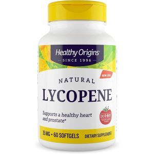 Ликопин, Natural Lycopene, Healthy Origins, 15 мг, 60 гелевых капсул