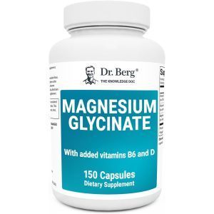 Магния глицинат, Magnesium Glycinate, Dr. Berg's, 400 мг, 150 капсул

