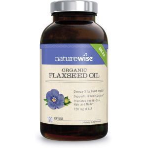 Льняное масло, Organic Flaxseed Oil, NatureWise, 120 гелевых капсул