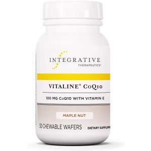 Коэнзим Q10 с витамином Е, Vitaline CoQ10, Integrative Therapeutics, 100 мг, вкус кленового ореха, 30 жевательных пластин