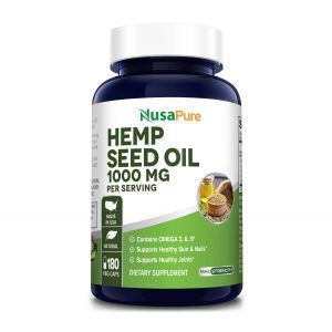 Конопляное масло, Hemp Seed Oil, NusaPure, 1000 мг, 180 вегетарианских капсул