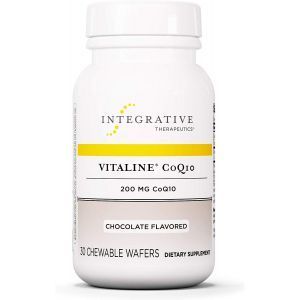 Коэнзим Q10 (убихинон), Vitaline CoQ10, Integrative Therapeutics, 200 мг, вкус шоколада, 30 жевательных пластин