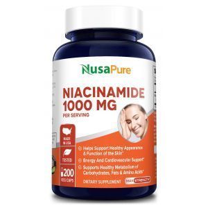 Ниацинамид, Niacinamide, NusaPure, 1000 мг, 200 вегетарианских капсул