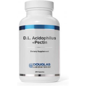 Лактобациллы с цитрусовым пектином, D.L. Acidophilus + Pectin, Douglas Laboratories, 250 капсул