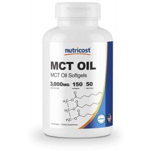 Масло MCT, MCT Oil, Nutricost, 1000 мг, 150 гелевых капсул