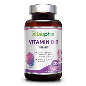 Витамин Д3, Vitamin D3, Biophix, 50000 МЕ, 120 таблеток