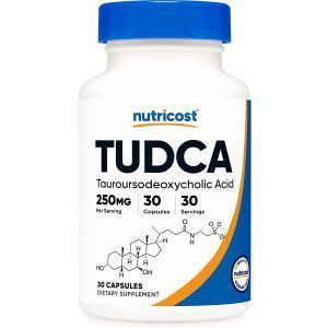 Таурурсодезоксихолевая кислота, Tudca, Nutricost, 250 мг, 30 капсул

