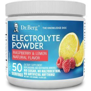 Электролиты, Electrolyte Powder, Dr. Berg's, вкус малины и лимона, 345 г