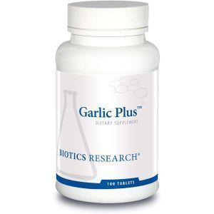 Чесночный концентрат плюс витамин C и хлорофиллины, Garlic Plus, Biotics Research, для здоровья сердечно-сосудистой системы и иммунитета, 100 таблеток