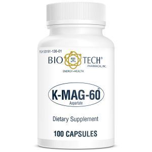 Магний-калий аспарат, K-Mag-60 Aspartate, Bio-Tech, 100 капсул