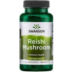 Грибы Рейши, Reishi Mushroom, Swanson, 600 мг, 60 капсул
