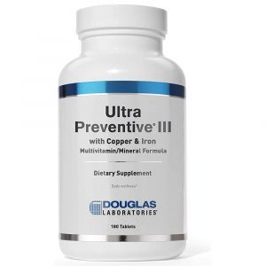 Комплексная формула из витаминов, минералов и микроэлементов, Ultra Preventive III with Copper and Iron, Douglas Laboratories, 180 таблеток