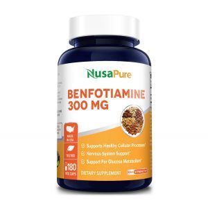 Бенфотиамин, Benfotiamine, NusaPure, 300 мг, 180 вегетарианских капсул