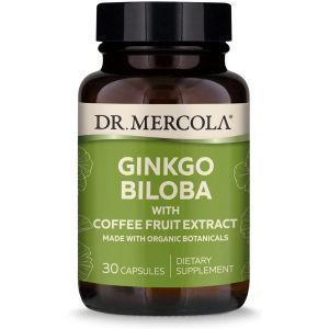 Гинкго билоба с экстрактом плодов кофе, Ginkgo Biloba, Dr. Mercola, органический, 30 капсул
