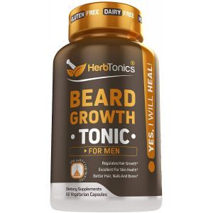 Комплекс для бороды, Beard Growth, Herbtonics,  для мужчин, 60 вегетарианских капсул