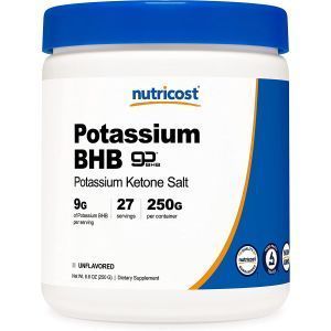 Калиевые кетоновые соли, Potassium BHB, Nutricost, без вкуса, 250 грамм