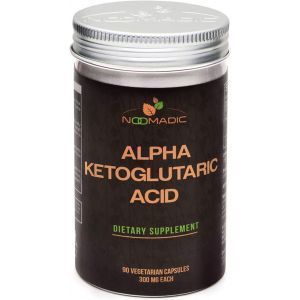 Альфа-кетоглутаровая кислота, Alpha-Ketoglutaric Acid (AKG), Noomadic, 300 мг, 90 вегетарианских капсул